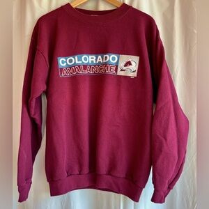 TNT Trau & Loevner VINTAGE 90s Colorado Avalanche Hockey Sweatshirt Burgundy XL